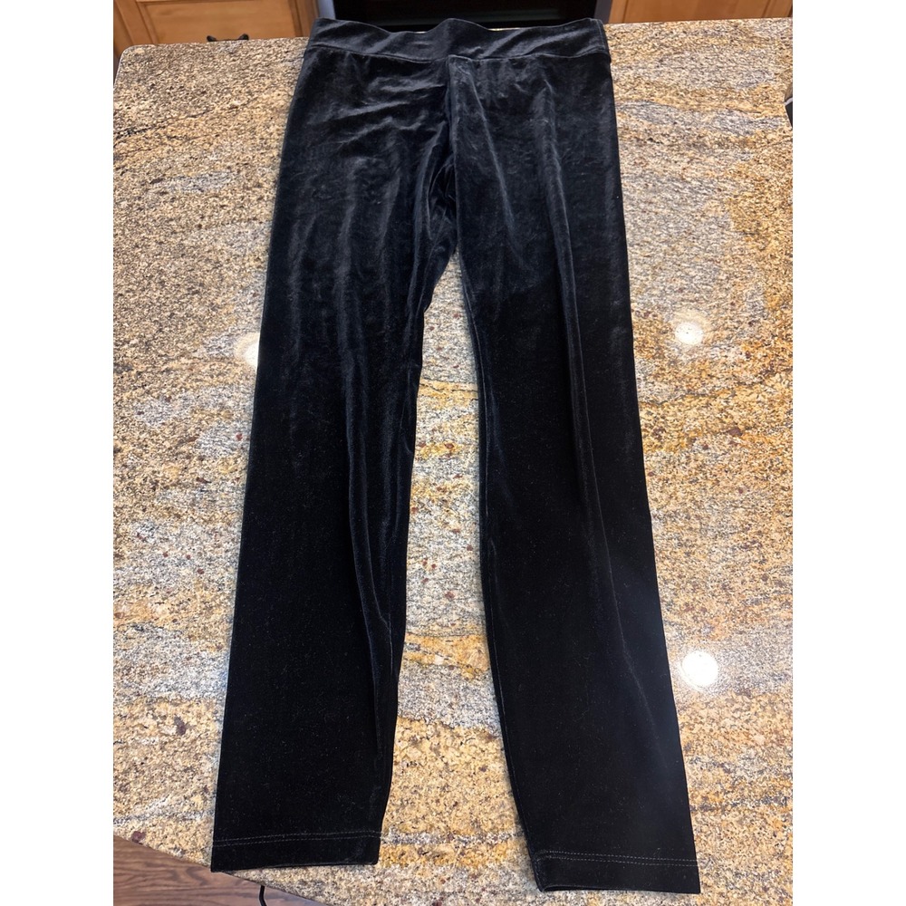 J.Crew Black Velvet Leggings Womens Medium Slim Leg Elastic Waist Pull On Pants